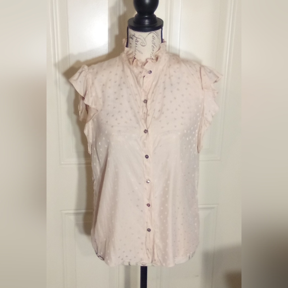 Rebecca Taylor Top Women Silk  Size 4 Color Pink